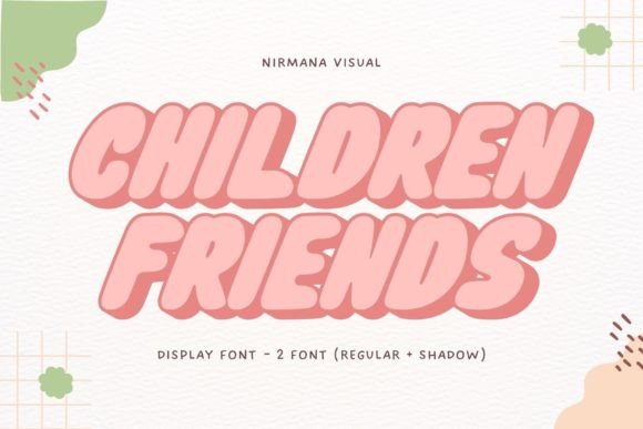Children Friends: A Playful Display Font for Warm Editorial Designs