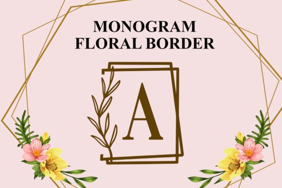 Monogram Floral Border: A Delicate Touch for Editorial Elegance